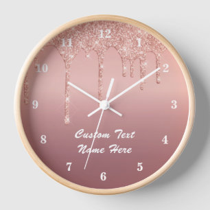 Rose Gold Glitzer - Geschenk für die benutzerdefin Uhr
