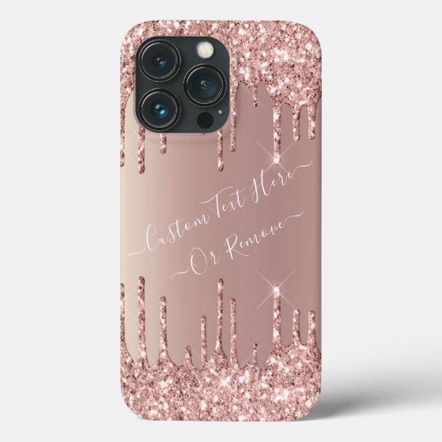 Rose Gold Glitzer Geschenk mit Ihrem Textnamen Case-Mate iPhone Hülle (Rückseite)