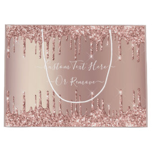 Rose Gold Glitzer Geschenktasche mit benutzerdefin Große Geschenktüte