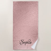 Rose Gold Glitzer Girly Sparkle Pink Name Beach To