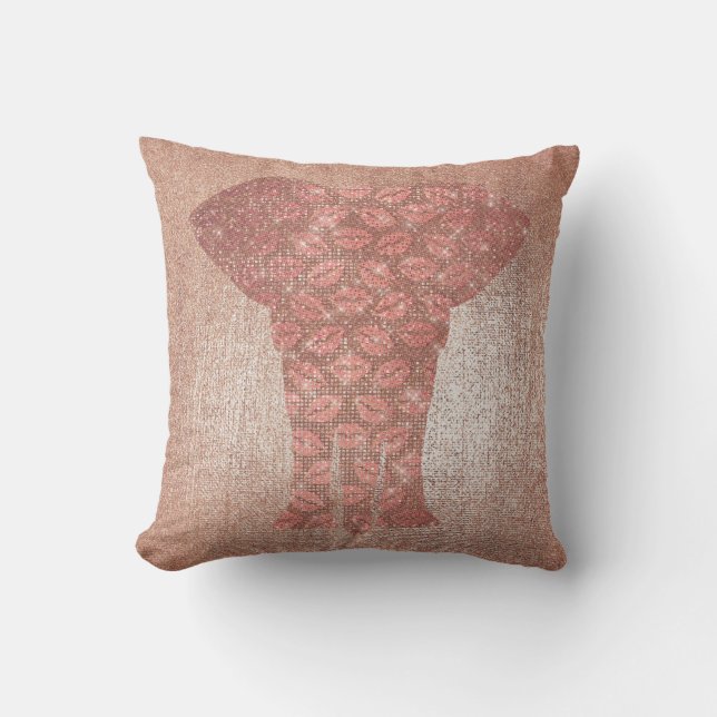 Rose Gold Glitzer Glam Sparkone Kissen (Vorderseite)