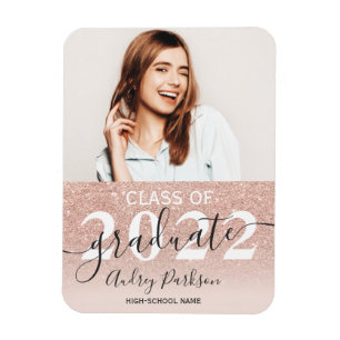 Rose Gold Glitzer Glitzern ombre Foto Abschluss Magnet