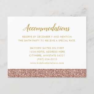 Rose Gold Glitzer & Gold Einladungskarte