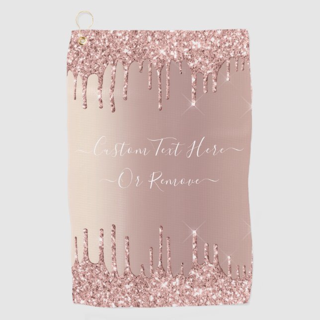 Rose Gold Glitzer Golf Handtuch mit individuellem  (Vorderseite)