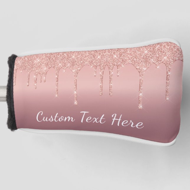 Rose Gold Glitzer Golf Head Cover mit benutzerdefi Golf Headcover (Vorderseite)