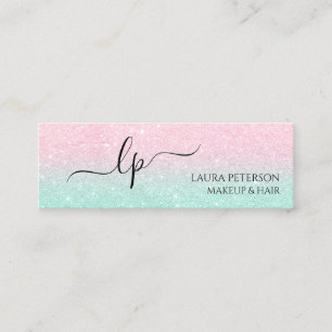 Rose gold Glitzer handgeschriebene Skriptkalligraf Mini Visitenkarte