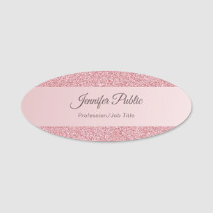 Rose Gold Glitzer Handschrift Vorlage Namensschild