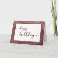 Rose Gold Glitzer Happy Birthday