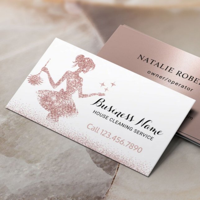 Rose Gold Glitzer Haushaltshilfe & Federkleidung R Visitenkarte (Von Creator hochgeladen)