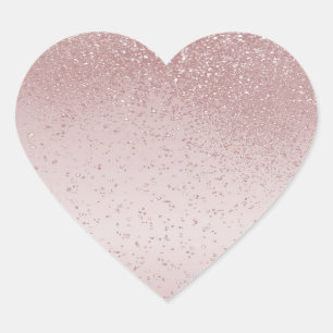Rose Gold Glitzer Herz-Aufkleber
