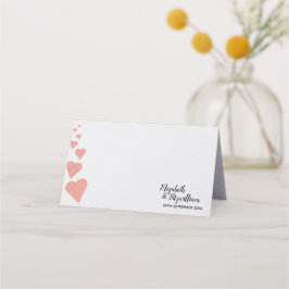 Rose Gold Glitzer Herz Platzkarte/Escortkarte Platzkarte