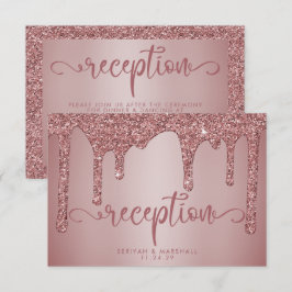 Rose Gold Glitzer Hochzeitsempfehlung Details Begleitkarte