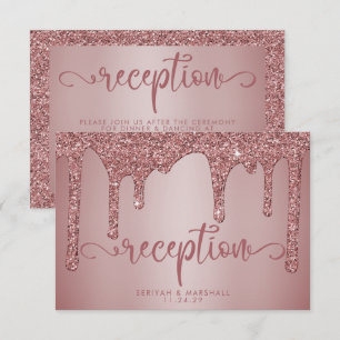 Rose Gold Glitzer Hochzeitsempfehlung Details Begleitkarte