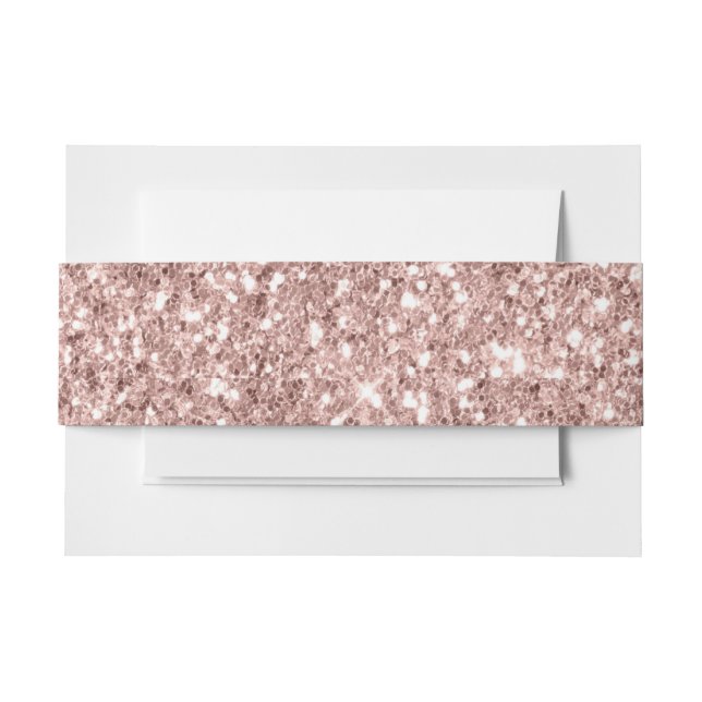 Rose Gold Glitzer Hochzeitsfeier Einladungsbanderole (Vorderseite Beispiel)
