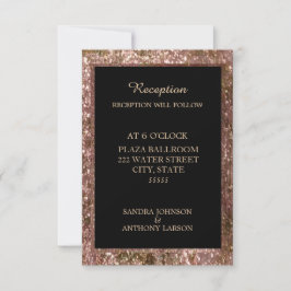 Rose Gold Glitzer Hochzeitskarte Einladung