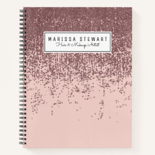 Rose Gold Glitzer in Rosa Notizbuch