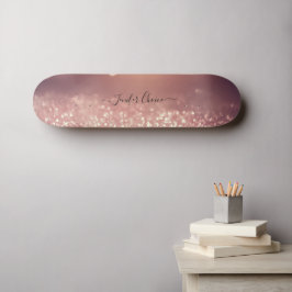 ROSE GOLD Glitzer Individuelle Name Skateboard