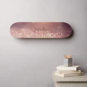 ROSE GOLD Glitzer Individuelle Name Skateboard