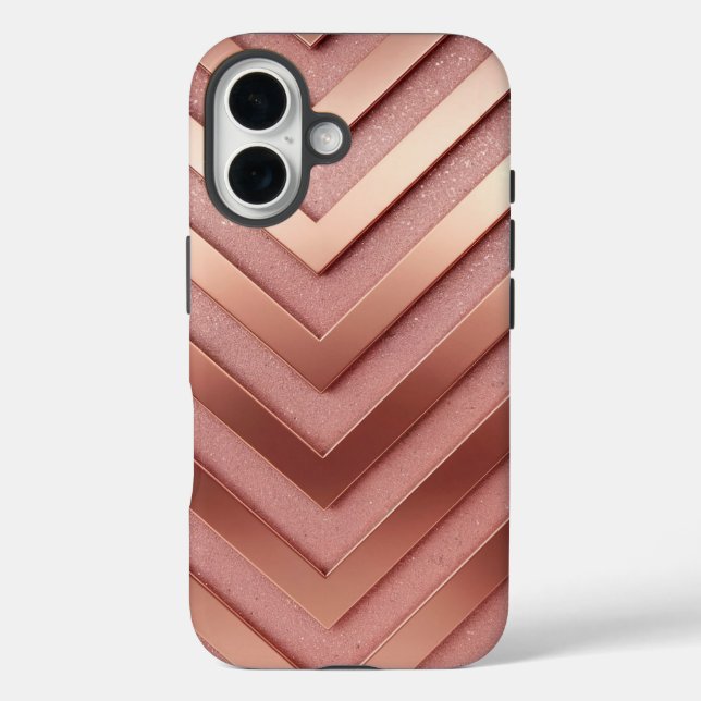 Rose Gold Glitzer iPhone 16 Fall iPhone 16 Hülle (Rückseite)