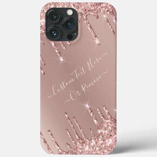 Rose Gold Glitzer iPhone Case mit benutzerdefinier (Rückseite)