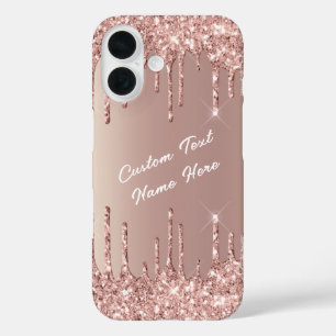 Rose Gold Glitzer iPhone Case mit benutzerdefinier