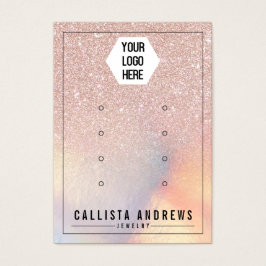 Rose Gold Glitzer Iridescent Logo Ohrringe Anzeige