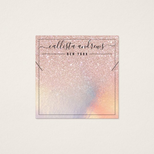 Rose Gold Glitzer Iridescent Necklack Display Card (Vorderseite)