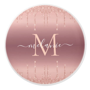 Rose Gold Glitzer Keramik für benutzerdefinierte B Keramikknauf