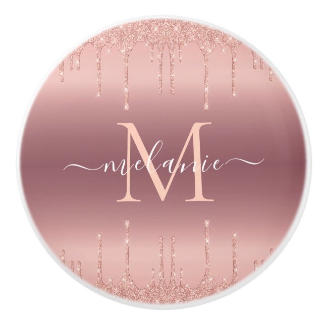 Rose Gold Glitzer Keramik für benutzerdefinierte B Keramikknauf (Vorderseite)