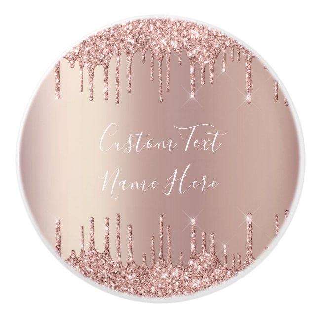 Rose Gold Glitzer Keramik Knoblauch mit benutzerde Keramikknauf (Vorderseite)