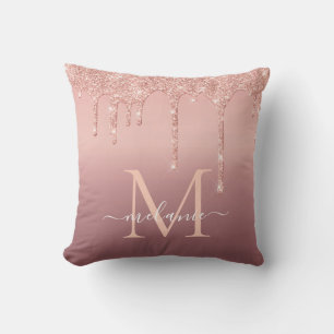 Rose Gold Glitzer Kissen Individuelle Name und Buc
