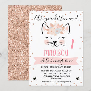 Rose Gold Glitzer kitte mir Geburtstagseinladung Einladung