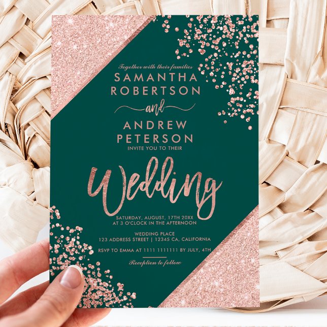Rose Gold Glitzer Konfetti Green Budget Hochzeit (Von Creator hochgeladen)
