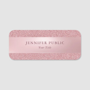 Rose Gold Glitzer Kreative Moderne Vorlage Elegant Namensschild