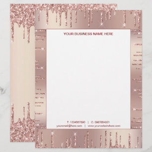 Rose Gold Glitzer Letterhead Design Ihre eigenen Briefbogen