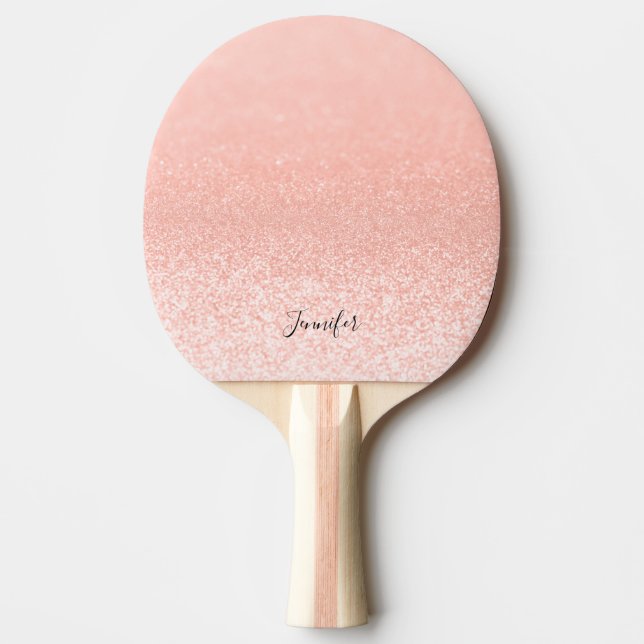 Rose Gold Glitzer Lights Personalisiert Tischtennis Schläger (Vorderseite)