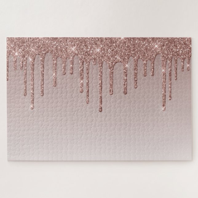 Rose Gold Glitzer Liquid Tropfen (Horizontal)