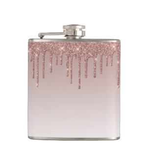Rose Gold Glitzer Liquid Tropfen Flachmann