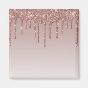 Rose Gold Glitzer Liquid Tropfen Magnet
