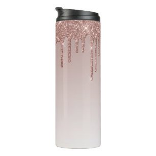 Rose Gold Glitzer Liquid Tropfen Thermosbecher