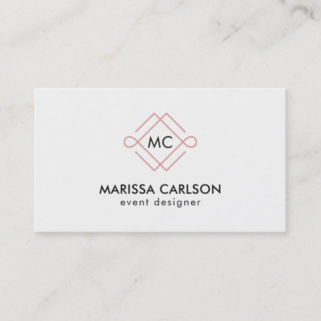 Rose Gold Glitzer Logo-Visitenkarte Visitenkarte (Vorderseite)