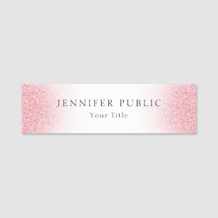 Rose Gold Glitzer Look Moderne Vorlage Namensschild