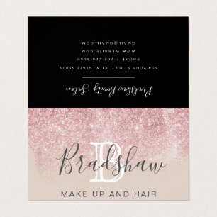 Rose Gold Glitzer Makeup Artist Friseur Salon Visitenkarten