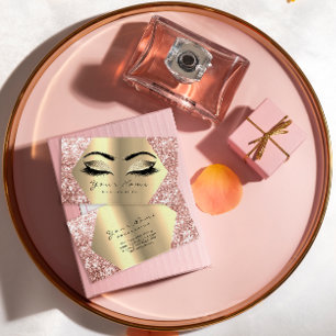 Rose Gold Glitzer Makeup Artist Lashes Visitenkarte