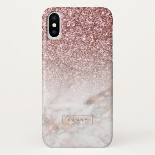 Rose-gold Glitzer & Marble Ombre Case-Mate iPhone Hülle