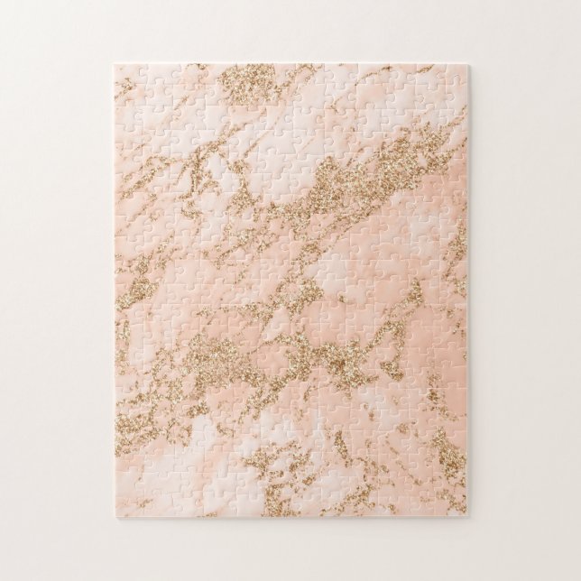 Rose Gold Glitzer Marmor abstrakt (Vertikal)