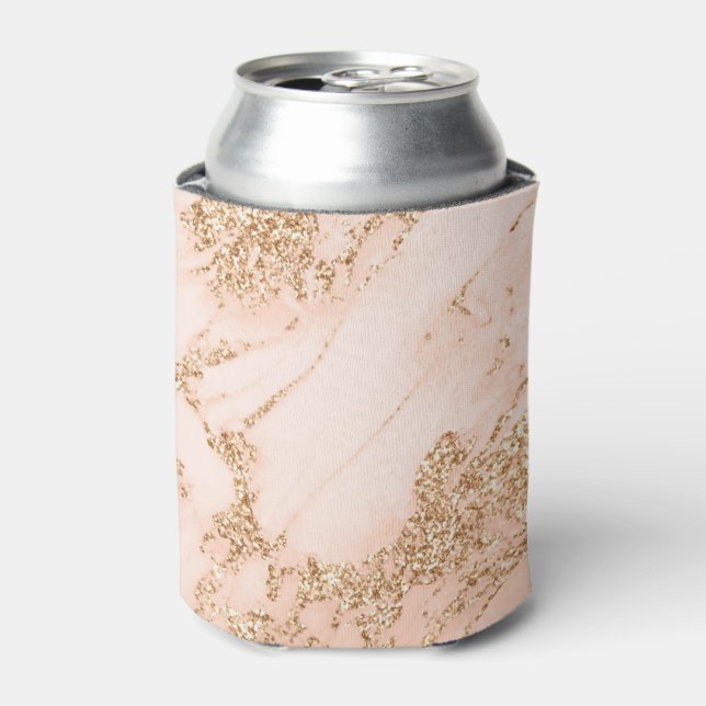 Rose Gold Glitzer Marmor abstrakt Dosenkühler (Kanne Vorderseite)