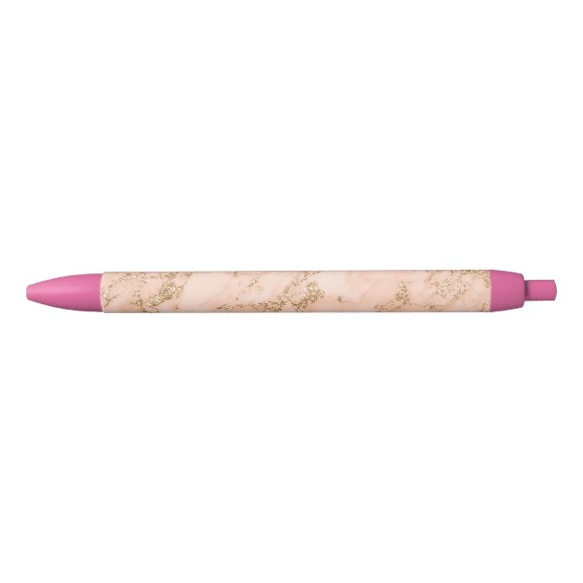 Rose Gold Glitzer Marmor abstrakt Kugelschreiber (Vorderseite)