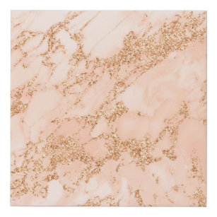 Rose Gold Glitzer Marmor abstrakt Künstlicher Leinwanddruck