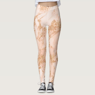 Rose Gold Glitzer Marmor abstrakt Leggings